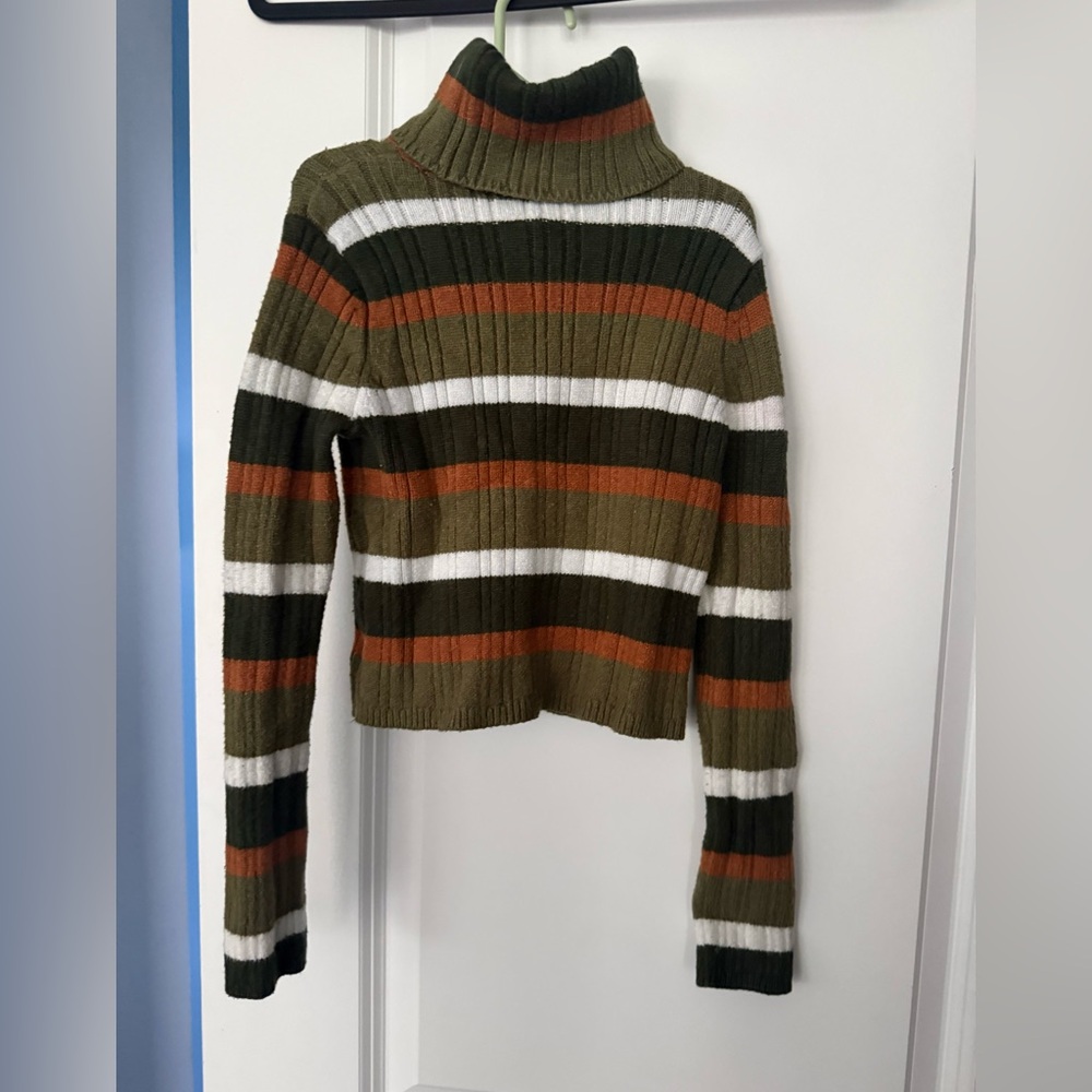 Cupcakes & cashmere striped Sweater green white Girls kids sz 7/8